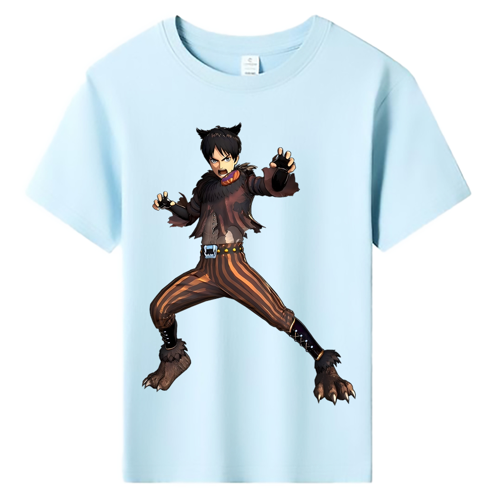 （画像用） 進撃の巨人 エレン･イェーガー Attack on Titan Eren Jäger 綿100％キッズTシャツ（フロントプリント）
